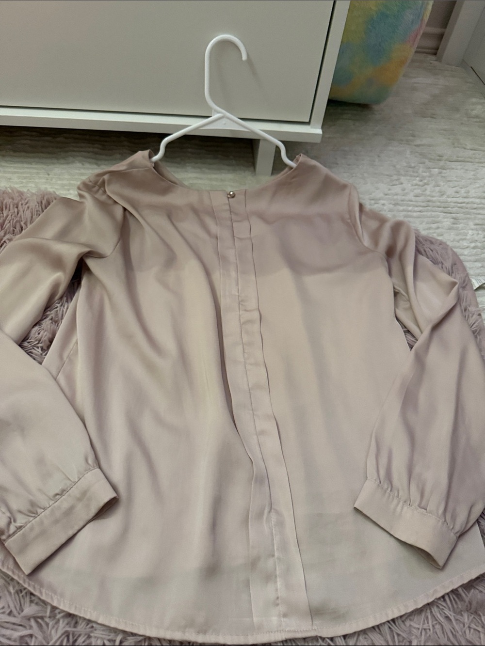 Forever 21 Pale Blush Button-Back Long Sleeve Blouse